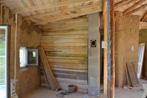 Zwischenwand Strohballenhaus - intermediate wall straw bale house